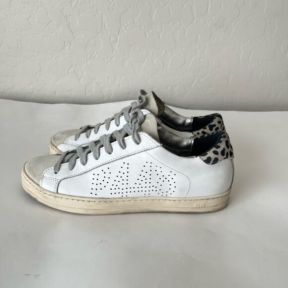 P448 John Low Top Distressed Lace Up Sneakers Size EU 37 US 6.5-7 - Picture 4 of 13